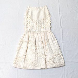 BCBGMaxAzria Runway Cut Out Long Maxi Gown Silk Skirt Ecru Size 2